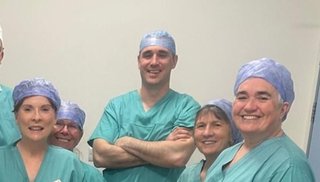 A group of people in a healthcare setting