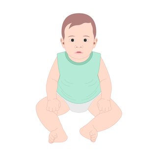 Illustration of baby sitting in normal position