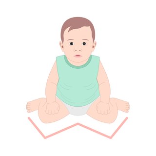 Illustration of baby sitting in W position