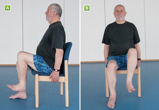 man sitting and raising one knee at a time