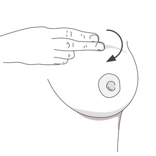Massage your breasts using your fingertips